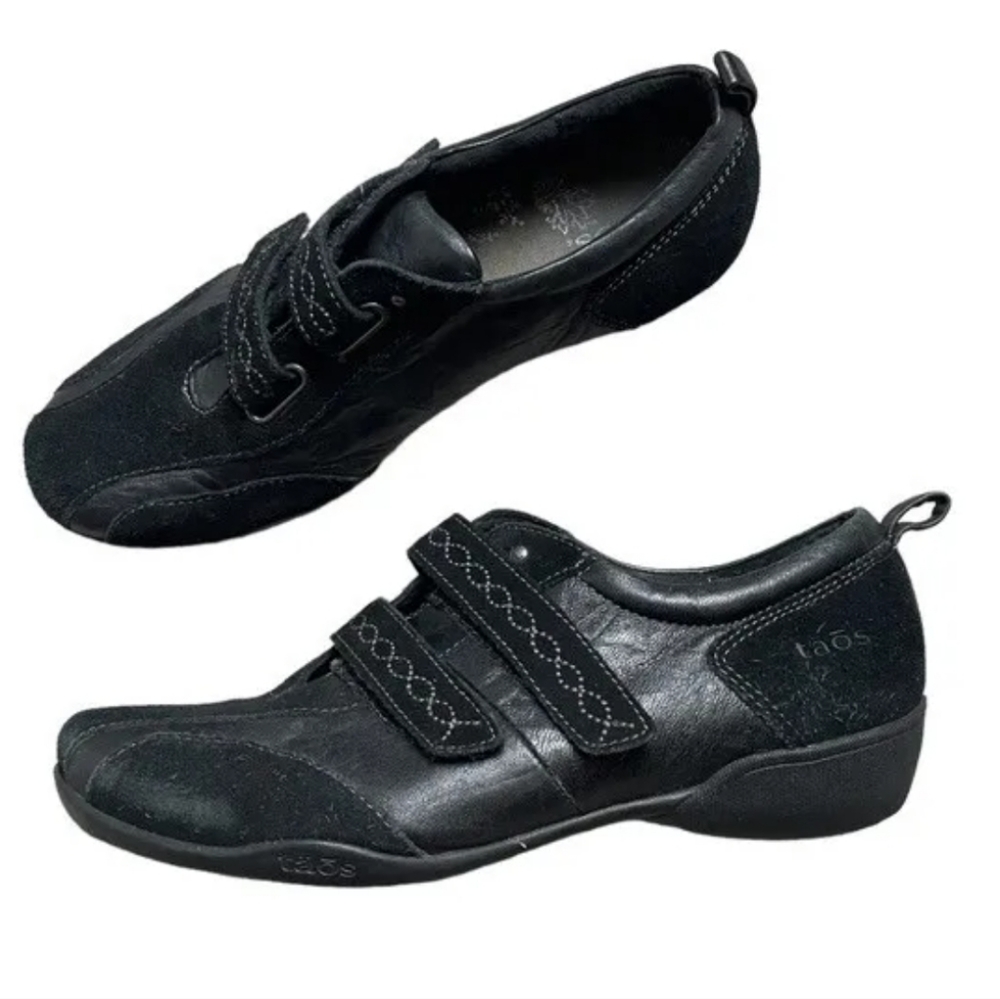 Taos Double Down Suede/Leather Trim Comfy Sneakers Black Size 8